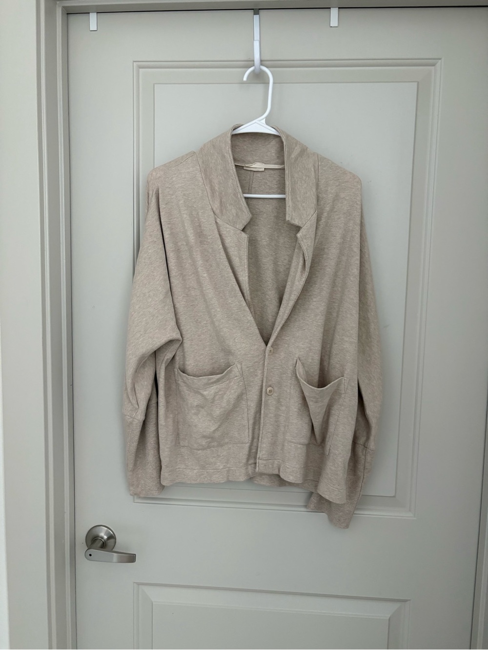 Casual Open-Front Women's Cardigan Jacket in Beige pact organic cotton NWOT M